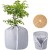 Jiahuade Sacchetti Antigelo per Piante in Vaso 50x45cm, con Disco in Feltro di Cocco Ø 43cm,Protezioni Termiche per Vasi, con Coulisse e Cerniera,Protezione Invernale per Piante Vaso (Grigio)