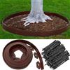 Focefec Bordo flessibile da giardino, 10 m, altezza 10 cm, in plastica, per giardini e prati, con 50 paletti, per aiuole, divisori paesaggistici, marciapiedi, resistente alle intemperie, marrone