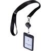 Avery Italia R4828HB-1 Kit porta badge + cordoncino + avvolgibile nero, porta badge in PVC & ABS 110x68mm contiene 2 carte 55x68mm, cordoncino in Pet riciclato 440x20mm, avvolgibile con filo 80cm