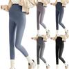 Leggings termici da donna con interno in pile Teddy, a vita alta, caldi, sportivi, lunghi e da yoga, da corsa, Nero , L