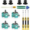 LxcshLjx Analog Joysticks Repair Kit, 4PCS Joysticks Replacement Parts for Xbox One S/X Controller, ThumbSticks Drift Fixing Parts with T6 T8 T10 Screwdriver Tools Kit, 3D Joystick Parts Analog Caps
