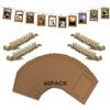 SZWLJ Confezione da 40 cornici portafoto in carta marrone chiaro, misura 10,2 x 15,2 cm, con cordino e mollette per appendere striscioni, espositori e decorazioni per eventi