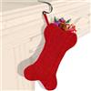 WEITAPYT Calza di Natale per Cani, 18 * 6 Pollici Cane Gatto Calze Natalizie, Calze di Natale da Appendere, Forma di Osso, Adatto per Decorazioni Natalizie per La Casa E per Il Camino/Rosso