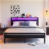 HOJINLINERO Letto 140x190 con spazio di archiviazione e rete a doghe 140x190 cm, struttura del letto con funzione di ricarica USB e illuminazione LED, letto moderno con spazio di archiviazione, telaio