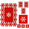Toyland Set di tappetini in feltro rosso con fiocchi di neve, colore: rosso