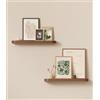 Kazai.® Mensole da Muro Set 'Toke' | 2 Mensola da Parete in Impiallacciato di Legno Vero | Scaffale in Legno Design per Decorazione e Organizzazione Bagno, Soggiorno, Cucina, Camera | Noce