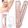 claities Rasoio elettrico da donna 2 in 1 per bikini a doppia testa, IPX7, impermeabile, per uso bagnato e asciutto, per rimuovere i peli del corpo e il viso, per bikini, ascelle, gambe, braccia, corpo viso