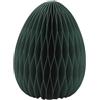 Dekohelden24 Grande decorazione Honeycomb, carta Honeycomb, carta - decorazione pasquale, uovo a nido d'ape in carta velina, uovo di Pasqua in carta/cartone verde scuro, magnetico, contenuto della confezione: 1