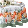 Threadmade Elrene Home Fashions - Tovaglia ovale con doppio bordo, motivo zucca e vendemmia, 152,4 x 213,4 cm