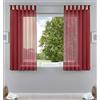 Gardinenbox Confezione da 2 Set di Tende Trasparenti per Soggiorno, in Voile, con Passanti e Chiusura in Piombo, Poliestere, Bordeaux, HxB 175x140 cm