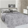PENSIERI DELICATI Telo Copriletto Matrimoniale 260 x 280 cm, 100% Cotone Pique, Ideale Come Telo Arredo, Coperta Salva Letto 2 Piazze, Fantasia Vittoria Petrolio, 100% Made in Italy