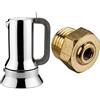 Alessi 9090/3 Caffettiera con Fondo a Induzione di Design in Acciaio Inox, 3 Tazze, 15 centilitri & 19660 9090 Valvola Sicurezza