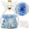 Sunia Rosa Eterna Angelo Donna, Rosa Stabilizzata con Figurine Angelo Regalo Mamma, Angelo Custode Regalo Donna Compleanno, Regali per Lei, Regalo Nonna Natale San Valentino Festa della Mamma