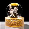 Movdyka Statuetta in cristallo 3D con cavalli con luna, 6 cm, palla regalo per donne, sfera artistica animale in vetro per stanza con base di luce calda, ricordi da collezione per gli amanti dei