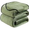 HOZY Plaid Coperta Pile Matrimoniale Antistatica - Super Morbido Coperta leggera e Calda - Adatta per Copriletto Copriletto e Copridivano - Verde Grande 130x150cm