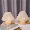 TRIROCKS Corda di cotone intrecciata LED Lampada da tavolo senza fili Set di 2, lampada da tavolo a batteria alta 18 cm, lampade da comodino Boho per il soggiorno, le feste e il patio