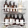 Diwoker Mensola Doccia Angolare Senza Foratura 2 Pezzi, Porta Sapone per Doccia Porta Shampoo Bagno Accessori Nero (Bianco, 2 Pezzi)