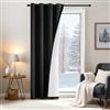 EMEMA Tenda Opaca Termica Doppio Strato Isolante - Protezione dal Freddo e dal Vento, Oscurante, 1 Pezzo, Appesa, Partizione per Porta, 245x132 cm, Nero
