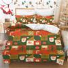 IUNTWEIE Copripiumino natalizio, copripiumino rosso con Babbo Natale e alce, decorazione natalizia, morbido set di biancheria da letto con zip (G, 135x200cm)
