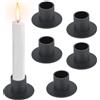 RISVOWO Candelabro Nero, 6 Pezzi Porta Candele da Tavolo in Metallo, Portacandele per Candele a Colonna, Candelabro Moderno per Matrimoni, Compleanni, Natale, Cena A Lume di Candela