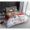 GC GAVENO CAVAILIA Set copripiumino morbido e accogliente, facile da pulire, in pile soffice, in poliestere, con elfi GONKMAS che si illumina al buio, per letto singolo
