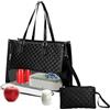 Lnopever Borsa Per Il Pranzo E Borsa Da Mano 2-In-1 Con Scomparto Isolato Da 15,6 Pollici Per Laptop, Borsa Da Lavoro In Poliuretano Riutilizzabile, Nero