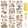 WANDIC 6 Fogli di Adesivi da strofinare, Adesivi per Dessert, tè pomeridiano, per Fai da Te, Album fotografici, mobili, 15 x 30 cm