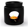 WD&CD Bruciatore di Oli Essenziali, Brucia Essenze Ceramica, Nero | Aroma Lamp Porcellana Portacandele Decorazione per Casa Camera da Letto/Decorazione