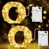 Ollny Stringa Luci LED, 2Pezzi 10m 100 LED, Luci Fatate Filo di Rame Esterno Impermeabile, Catena Luminosa LED Bianco Caldo per Decorazioni Interne ed Esterne, Natale, Matrimonio, Festa