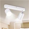 Seruno X Binario Faretti Soffitto 2 Vie, Faretto Orientabile GU10 Metallo Bianco, Lampada Soffitto Moderna Industriale per Cucina Camera Soggiorno Corridoio Sala da Pranzo (Senza Lampadine)