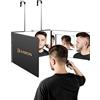 JUSRON Specchio Trucco a 3 Vie, Portatile Specchio a 360 Gradi Capelli, Specchio Makeup a 3 facce Regolabile in Altezza con Gancio Telescopico, Regalo Compleanno Ideale per Donne/Uomini(senza LED)