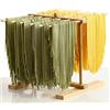 AIXIMA Stendino per Pasta, Stendino per Pasta Fresca, Essiccatore per Pasta, Stendino per Pasta Pieghevole in Legno con Asta di Trasferimento E 12 Aste, Stendino per Cucina Domestica