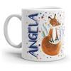 Paolo Chiari Tazza in Ceramica Caffè e Tè, Personalizzata con Nome, Idea Regalo Compleanno per Amici e Familiari, Certificata per Alimenti, Adatta al Microonde, Made in Italy (Angela)