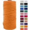 JeogYong Corda di Cotone Naturale Macrame, 4 Fili di Spesso Filato Corda di Macrame per Arazzi, Appendini per Piante, Artigianato Fai da Te, Decorazioni, Confezioni Regalo 3mm x 100m (Dorado)