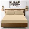 Super Dreamer Lenzuolo con angoli in microfibra, per letto matrimoniale, con tasca profonda 25 cm, resistente al restringimento, allo sbiadimento e alle pieghe, colore beige fino al materasso (137 x 193 cm),