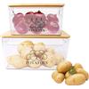 ZoeQide Contenitori Patate Cipolle 2 Pezzi Acrilico con Coperchi Bambù | Corpo trasparente e forma impilabile aiutano a vedere e separare patate, cipolle, aglio e altre verdure in dispensa a casa