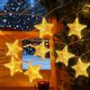 CHENBOOW Stringa Di Rattan Stella,Catena Luminosa Decorativa in Rattan,LED Catena Luminosa,Luci Esterno Natale,per Natale Matrimonio Compleanno Festa Fecorazione Interna ed Esterna