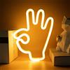 ENUOLI Insegne al neon, OK gesture LED Neon segni a forma di mano dito segni al neon USB/batteria appeso luci notturne al neon per casa parete sala giochi bar regalo di Natale festa di compleanno