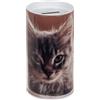 makio Lattina salvadanaio per bambini Cuccioli Cani e Gatti. Originale salvadanaio in latta con coperchio per bambini che può essere utilizzato anche come porta matite. (gattino grigio)