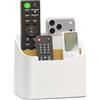 PAVSTINE Porta Telecomandi con Scomparti, Grande Porta Telecomando per Telecomandi TV, DVD, 4K Stick e Blu-ray, Desk Organizer da Scrivania, Portatelecomando per Penne, Bianco
