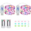 MUXIJIA Luci a stringa a LED, 50 LED, funzione timer, 8 modalità Luci a stringa USB impermeabili per esterni/interni con telecomando per camera da letto, cortile, matrimonio, Natale, ecc. (Multicolore)