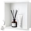 DBREAKS Nicchia Doccia Incasso 30 x 30 x 10 cm, Nicchia per Doccia, Nicchie Bagno Singolo Strato, Ripiano Nicchia Mensole Bagno, per Bagnoschiuma Shampoo Articoli Toeletta (Bianco)