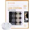 GuirLED Ghirlanda luminoso a LED per batuffoli di cotone USB - Telecomando wireless - Luce notturna per bambini 2h - Adattatore di alimentazione USB 2A incluso - 4 intensità - 16 sfere 3,2 m - Mezzanotte