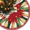 MUXIWOM Gonne Albero di Natale 120cm Rotondo Tappeto Sotto Albero di Natale Copri Base per Decorazioni per Feste Natalizie(H)