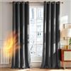Deconovo Tende per Interni Eleganti in Velluto - Set di 2 Pannelli Moderni con Occhielli, 140x260 cm, Grigio, Decorative per Finestre di Camera da Letto, Salotto e Soggiorno