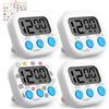 GeeRic 4pz Timer da Cucina Digitale,GeeRic 99 Min Timer Bambini Colori Supporto/Retro Magnetico Silenzioso Orologio Assistente Gestione Tempo Scrivania Timers Visivo per Cottura,Aula,Ufficio
