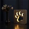 Hyindoor Lampada da notte a LED in legno cane lampada con ricarica USB, decorazione per cameretta, Regali di Natale / Compleanno