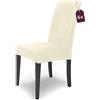 sh SCHEFFLER-HOME LIVE HOMESTYLE SCHEFFLER-HOME Housse de chaise élastique « Mia » en microfibre/lot de 6 / écru-crème/housse de chaise élégante/revêtement pour chaises et sièges