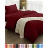 Utopia Bedding Set Copripiumino da 3 Pezzi - Copripiumino 135x200cm, Lenzuolo con Angoli 90x190cm, Federa 50x75cm - (Bordeaux, Singolo)