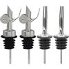 TenaLucy 4 Pezzi Metal pour Dosatore Olio, Alcool per Liquori Salvagoccia Vino, Oliera da Tavola Tappo Dosatore Olio, Cocktail Metal pour Barman per Bottiglie di Olie Vino Alcolici Caffè Sciroppo Acet